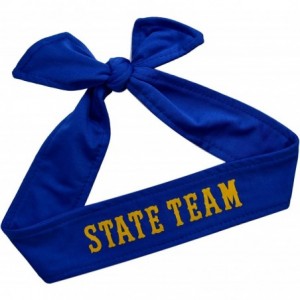 Headbands Tie Back Sport Headband with Your Custom Team Name or Text in Vinyl - Royal Blue - CO12M1O9RML $23.70