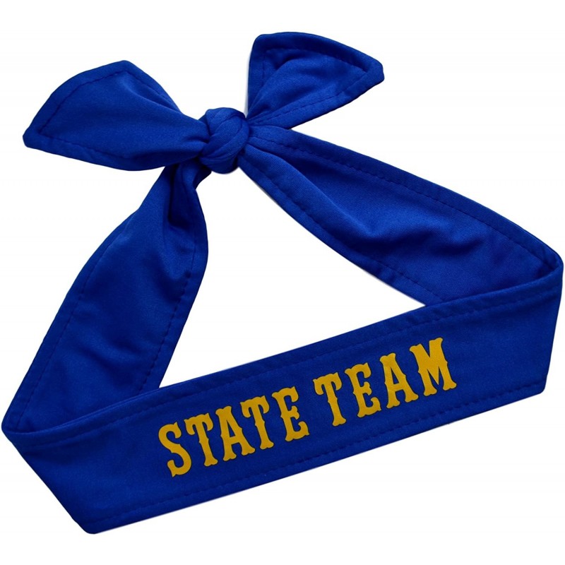 Headbands Tie Back Sport Headband with Your Custom Team Name or Text in Vinyl - Royal Blue - CO12M1O9RML $25.52