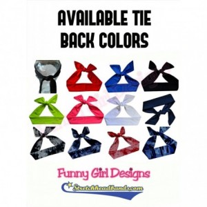 Headbands Tie Back Sport Headband with Your Custom Team Name or Text in Vinyl - Royal Blue - CO12M1O9RML $23.09