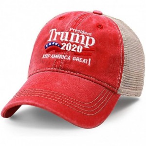 Baseball Caps Trump 2020 Keep America Great Campaign Embroidered US Hat Baseball Trucker Cap New TC101 TC102 - Tc101 Red - C5...
