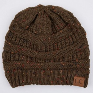 Skullies & Beanies Exclusives Unisex Ribbed Confetti Knit Beanie (HAT-33) - New Olive - CS189KZ9HOL $24.47