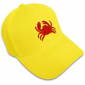 Baseball Caps Custom Baseball Cap Crab Style C Embroidery Acrylic Dad Hats for Men & Women - Yellow - CU18SH2CIO6 $32.57