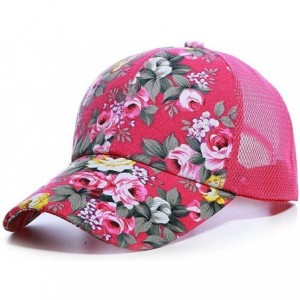 Baseball Caps Unisex Casual Floral Headwear Stretchy Soft Hats Comfort Baseball Cap Baseball Caps - Rose Red - CE18QQNCO85 $4...