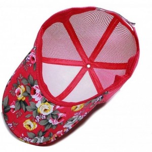 Baseball Caps Unisex Casual Floral Headwear Stretchy Soft Hats Comfort Baseball Cap Baseball Caps - Rose Red - CE18QQNCO85 $5...