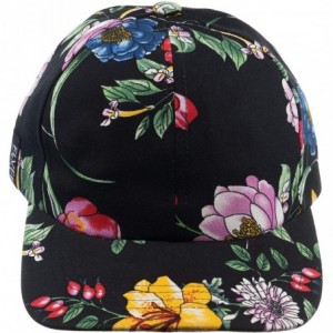 Baseball Caps Floral Print Baseball Cap Adjustable Snapback Six Panel Dad Hat for Women & Men Moldable Brim - Floral 15 - C21...