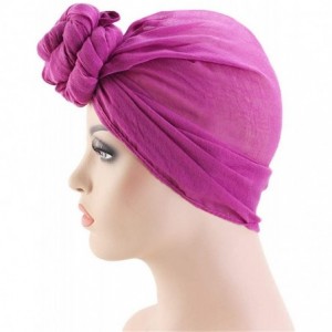 Skullies & Beanies Womens Big Flower Turban Beanie Elegant Cap Head Wrap Stretch Long Hair Scarf Headscarf - Rose - CD18UWZQS...
