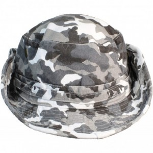 Sun Hats Summer Floppy/Bucket W/Snap Up Sides- Chin Strap & Mesh Air Holes - City Camo - C818CYS2T6H $28.97