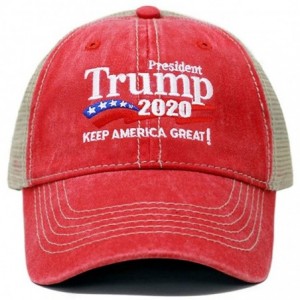 Baseball Caps Trump 2020 Keep America Great Campaign Embroidered US Hat Baseball Trucker Cap New TC101 TC102 - Tc101 Red - C5...