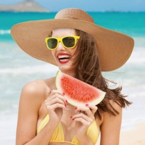 Sun Hats Womens Wide Brim Straw Hat Floppy Foldable Summer Beach Sun Hats for Women UPF50+ - Brown - CZ18U8G2X4K $37.35