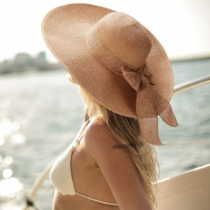 Sun Hats Womens Wide Brim Straw Hat Floppy Foldable Summer Beach Sun Hats for Women UPF50+ - Brown - CZ18U8G2X4K $15.03