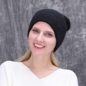 Skullies & Beanies Wool Knit Beanie Daily Hat Women Winter Warm Skullies Cap Cuff Headwear - Black - CS1867WH8UT $44.68