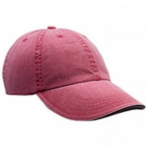 Baseball Caps 166 6-Panel Pigment-Dyed Twill Sandwich Cap Red Rock One Size - CD18CKN27MQ $25.39