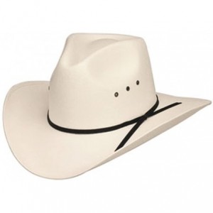 Cowboy Hats White Front Pinch Mountain Straw Hat - Elastic Fit - CR18ER5M707 $75.42