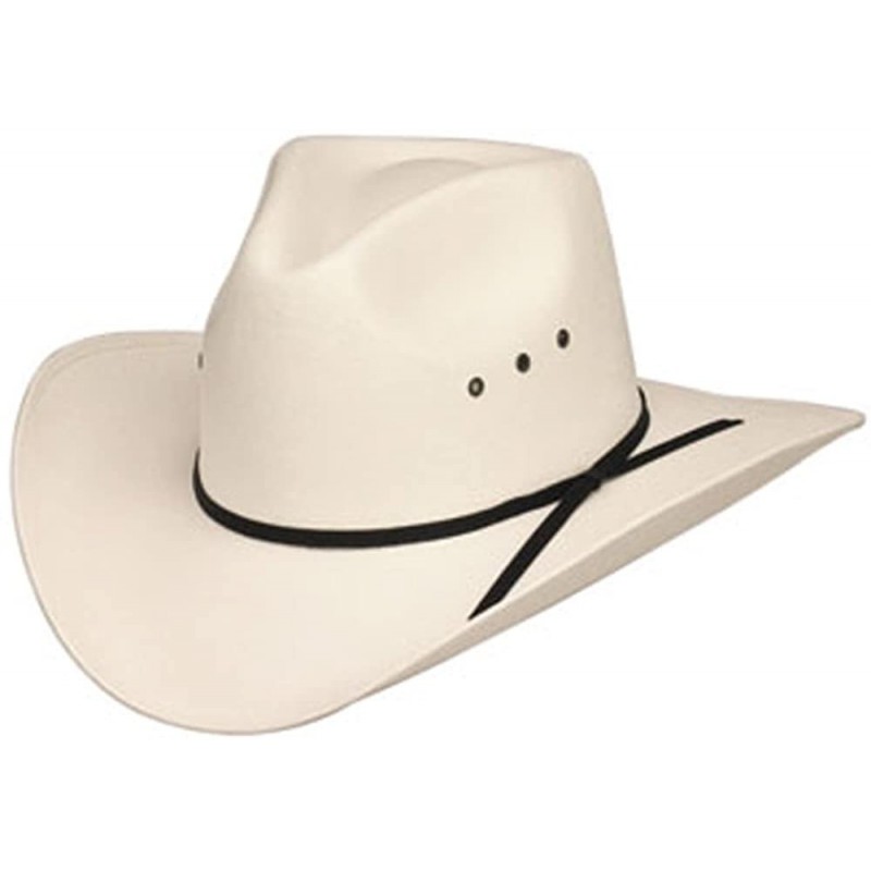 Cowboy Hats White Front Pinch Mountain Straw Hat - Elastic Fit - CR18ER5M707 $74.53