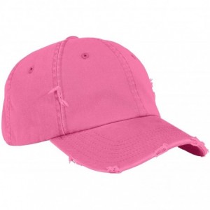Baseball Caps Distressed Cap - True Pink - C1180AQ2YYH $12.39
