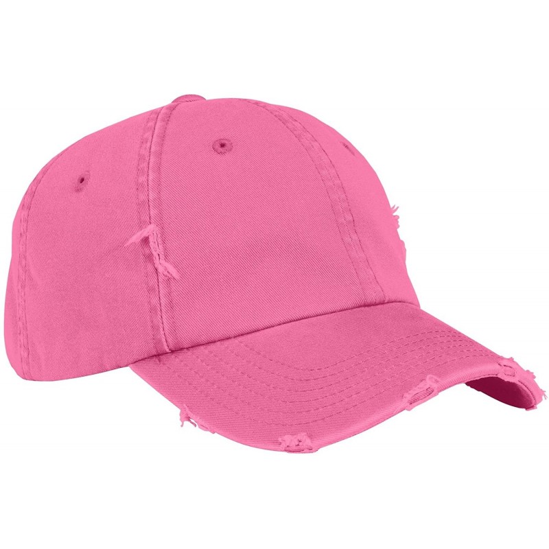 Baseball Caps Distressed Cap - True Pink - C1180AQ2YYH $22.86