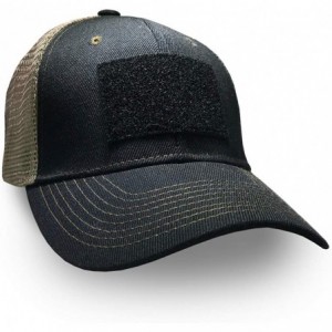 Baseball Caps Black/Tan Trucker Hat with Velcro Patch - CI18UA089ZQ $38.71