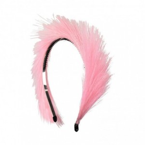 Headbands Feathered Headband - Pink - Pink - CS185WG5MRE $24.92