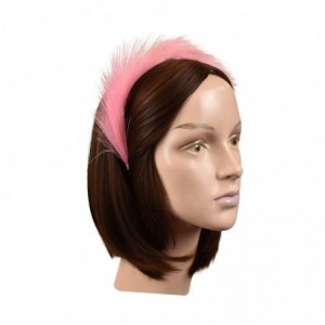 Headbands Feathered Headband - Pink - Pink - CS185WG5MRE $9.54