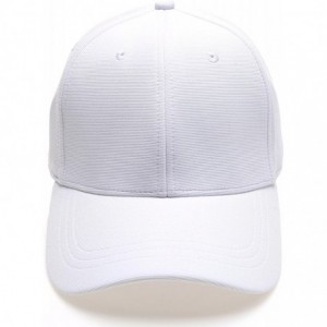 Baseball Caps Plain Polyester Twill Baseball Cap Hat with Flex fit Elastic Band - 1732-white - C612NW7GQC8 $24.18