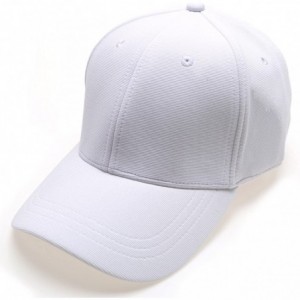 Baseball Caps Plain Polyester Twill Baseball Cap Hat with Flex fit Elastic Band - 1732-white - C612NW7GQC8 $25.07