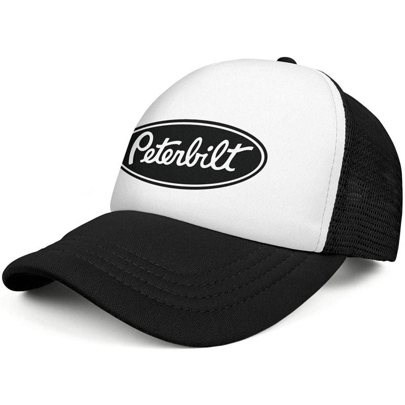 Baseball Caps Unisex Man Baseball Hat Hip Hop Adjustable Mesh Captain-Peterbilt-tiucks-Flat Cap - Black-2 - C318AHC9IKG $14.42
