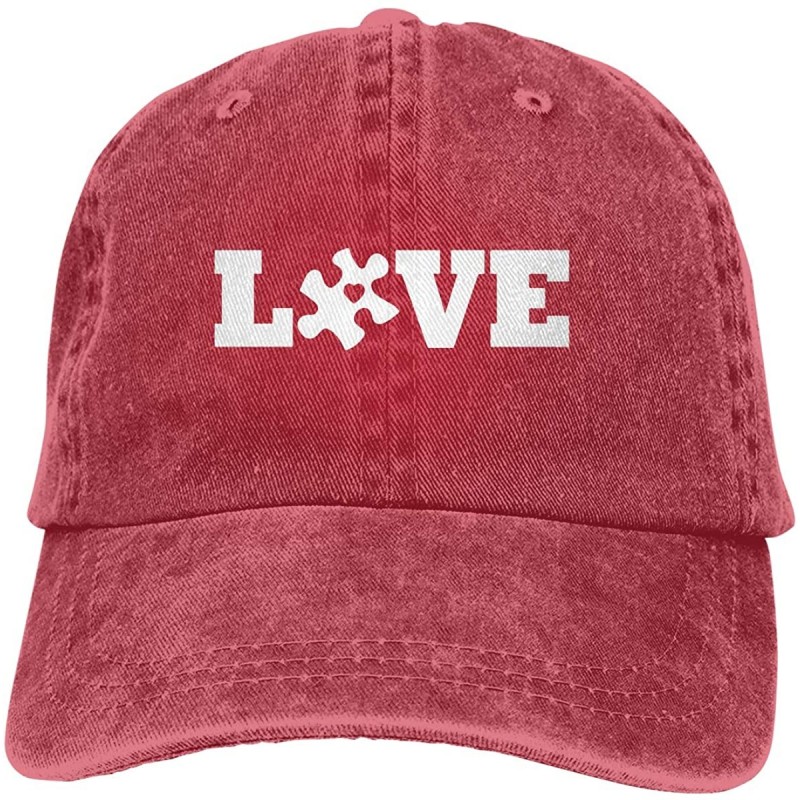 Baseball Caps Men's/Women's Denim Fabric Baseball Hat Adjustable Strap Low Profile Love Autism Awareness Sports Denim Cap - R...