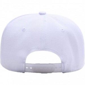 Baseball Caps Hip Hop Snapback Casquette-Embroidered.Custom Flat Bill Dance Plain Baseball Dad Hats - White - CE18HKMHENT $32.10