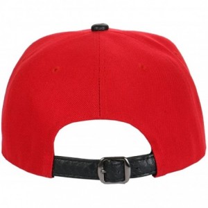 Baseball Caps Plain Animal Snakeskin PU Leather Strapbacks Hat (Black/Brown) - Red/Black - C7126ISXJPR $11.47