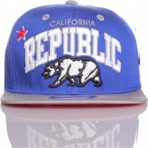 Baseball Caps California Republic Flat Special Edition Snapback Hat Cap - Royal Gray - CQ11F1TU33V $20.84