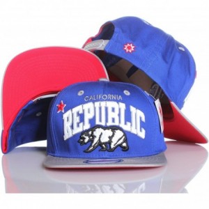 Baseball Caps California Republic Flat Special Edition Snapback Hat Cap - Royal Gray - CQ11F1TU33V $18.92