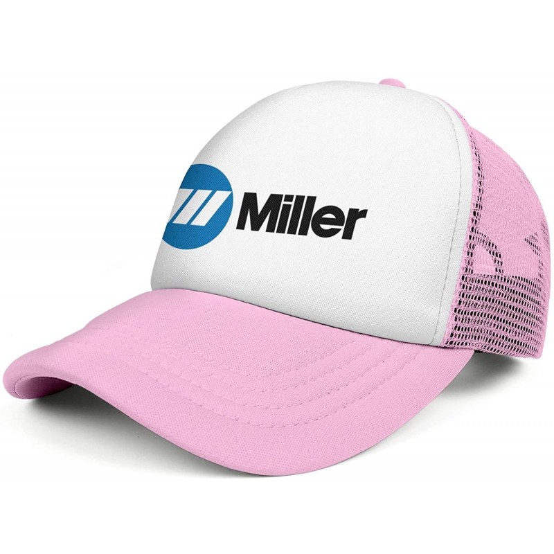 Baseball Caps Mens Miller-Electric- Baseball Caps Vintage Adjustable Trucker Hats Golf Caps - Pink-42 - C318ZLE9SKT $37.47