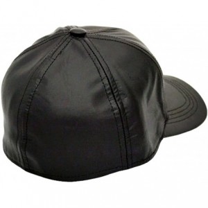 Baseball Caps Fitted Genuine Cowhide Leather Baseball Caps Made in USA - Black - CI11JYYRNR3 $47.67