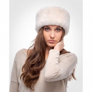 Cold Weather Headbands Womens Faux Fur Ear Warmer - Soft Velvet Fur - Chic Winter Headband - Ecru Rabbit - CK18AUYLSAT $32.16