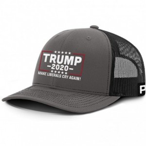 Baseball Caps Trump Hat 2020 Make Liberals Cry Again Mesh Back - Charcoal Front / Black Mesh - CC18UCO04IY $43.62
