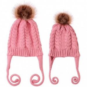 Skullies & Beanies Parent Child Mother Daughter Knitted Crochet - C-pink - CY18Y3DLOW3 $20.03