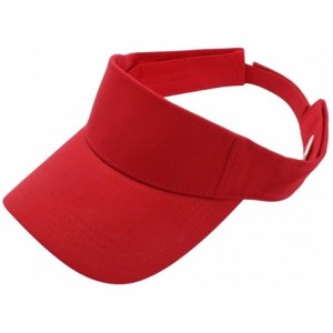 Visors Sun Sports Visor Men Women - 100% Cotton Cap Hat - Red - C317YSRNCZO $19.93