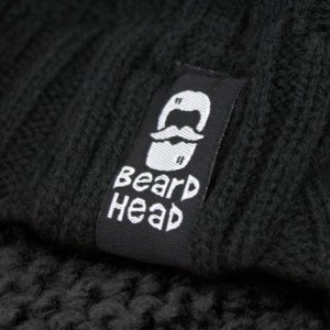 Skullies & Beanies Stubble Rider Beard Beanie - Funny Knit Hat and Fake Beard Facemask - Black - CL11DF1EOPF $40.27