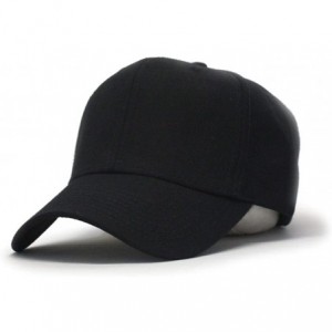 Baseball Caps Premium Plain Wool Blend Adjustable Snapback Hats Baseball Caps - Black - C2125MH8WU7 $28.04