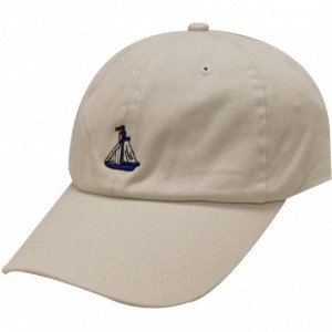 Baseball Caps Boat Small Embroidered Cotton Baseball Cap - Putty - CD12H0G3NTD $9.75