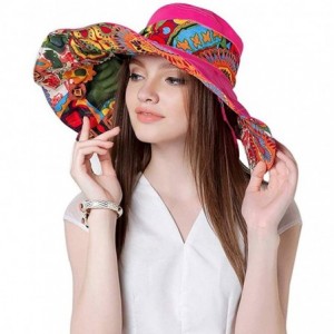 Sun Hats Women' s Summer Pure Sunshade Straw Cap Floppy Big Bow Knot Beach Sun Hat 002 - Rose-012 - CM18T9CI382 $20.67