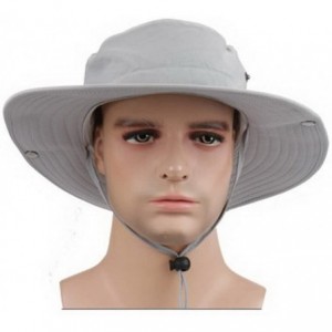 Cowboy Hats Outdoor Polyester Fishing Cap Cowboy Hat & Elastic Sweatband - Az-light Grey - CF12GROS6GJ $33.37