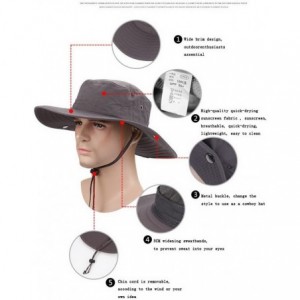 Cowboy Hats Outdoor Polyester Fishing Cap Cowboy Hat & Elastic Sweatband - Az-light Grey - CF12GROS6GJ $33.37