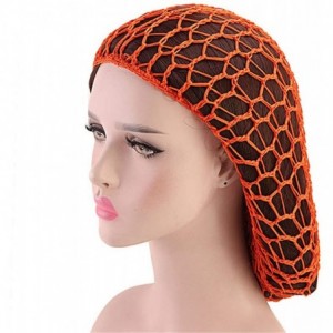 Skullies & Beanies Women Soft Rayon Snood Hat Hair Net Crocheted Hair Net Cap Mix Colors Dropshipping - Fw-12-orange - CD18RY...