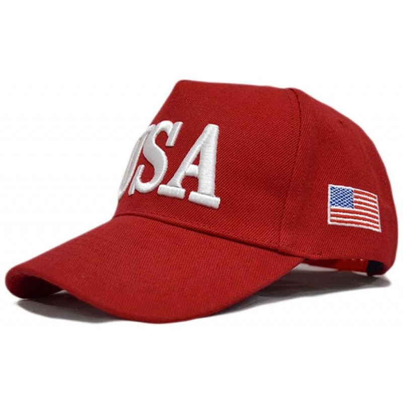 Baseball Caps Keep America Great Hat Donald Trump President 2020 Slogan with USA Flag Cap Adjustable Baseball Cap - Usa Red1 ...