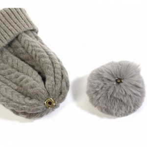 Skullies & Beanies Womens Winter Beanie Hat- Faux Fur Hats Wool Soft Warm Thread Handmade Thick Knit Hat Women - Screw Thread...