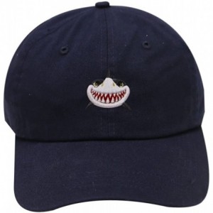 Baseball Caps Shark Face Cotton Baseball Dad Caps - Navy - C717YEH95O2 $24.25