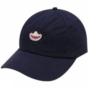 Baseball Caps Shark Face Cotton Baseball Dad Caps - Navy - C717YEH95O2 $26.80