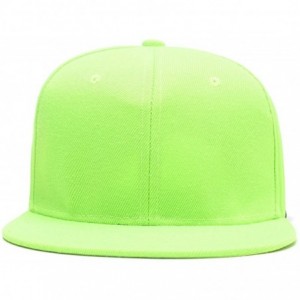 Baseball Caps Hip Hop Snapback Casquette-Embroidered.Custom Flat Bill Dance Plain Baseball Dad Hats - Fluorescent Green - C11...