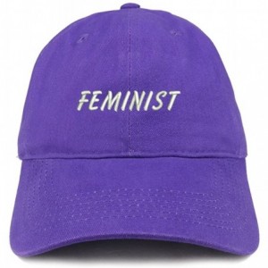 Baseball Caps Feminist Embroidered Brushed Cotton Adjustable Cap - Purple - CL18CS9A85M $32.14